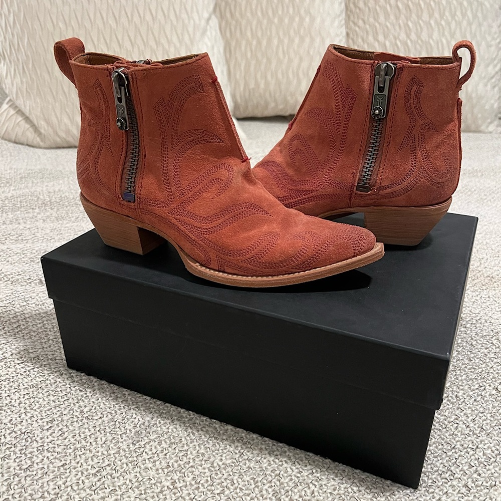 SUEDE FRYE ANKLE BOOTS